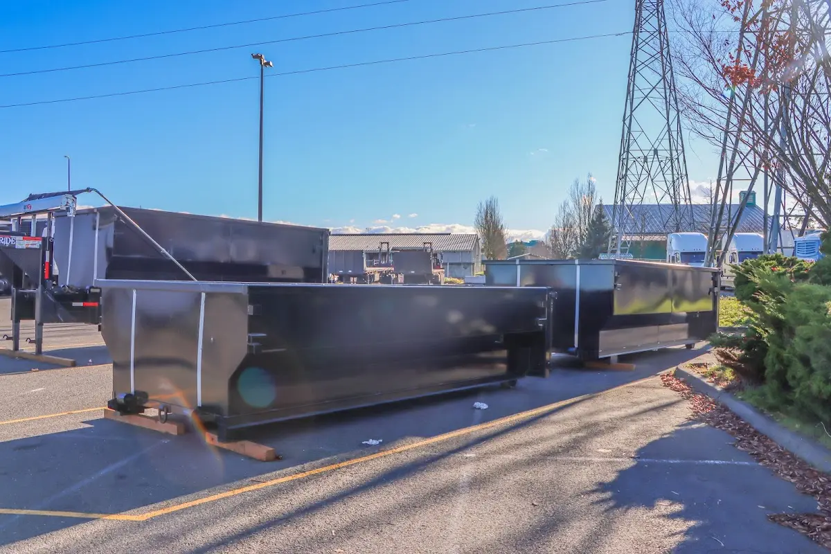 Roll-off dumpster ready for waste disposal at job site for 3 Yard Dumpster Rental in Aliquippa
